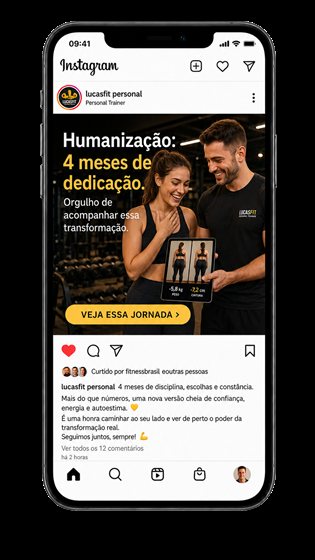 Exemplo de post de Humanização para academia criado pelo GERA