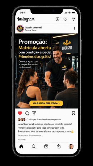 Exemplo de post de Promoção para academia criado pelo GERA
