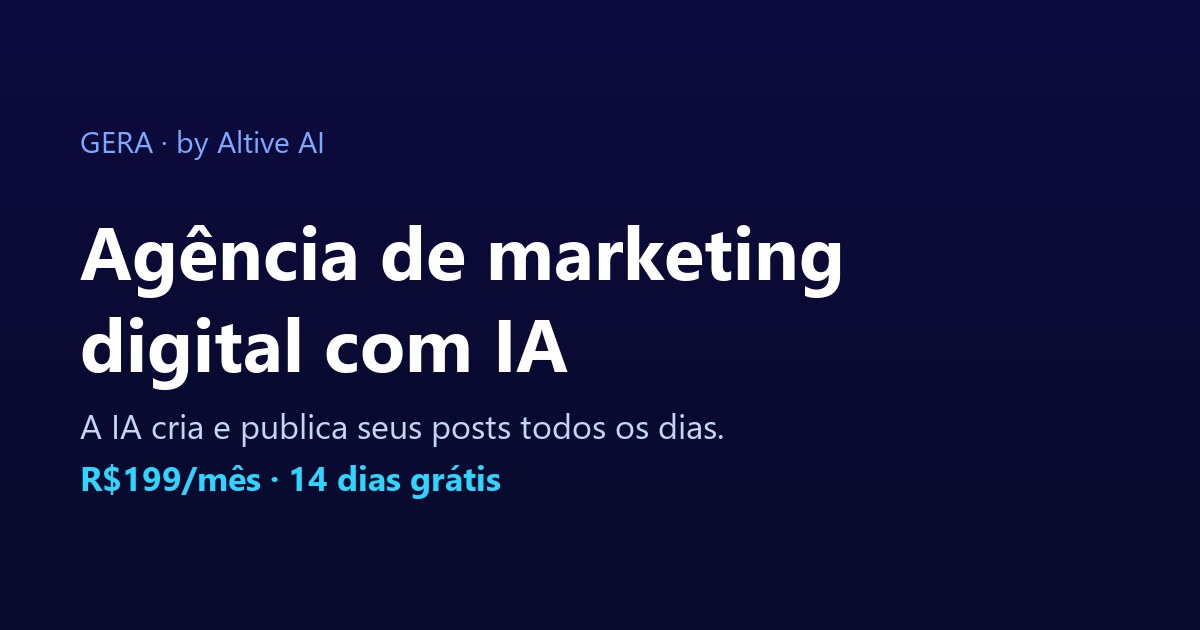 Agência de marketing digital com IA: o GERA